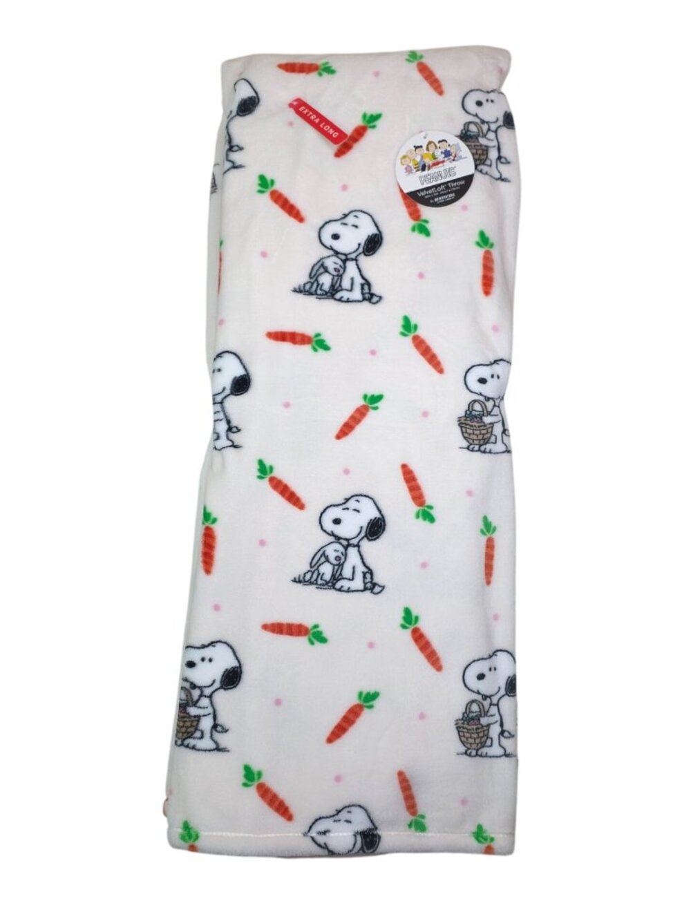 Peanuts VelvetLoft Throw Blanket Snoopy Carrots 60"x70" Extra Long by Berkshire